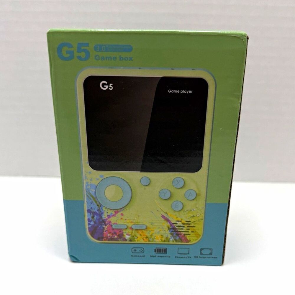 Game box G5 Handheld Game Console Green/Blue Backlit Screen AV Region Free
